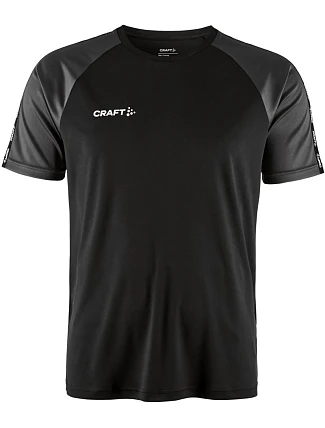 Craft Teamwear Squad Go Contrast Jersey M Pánske kontrastné športové tričko 82.2725 čierna/žulová Craft Teamwear Squad Go Contrast Jersey M Pánske kontrastné športové tričko 82.2725 čierna/žulová