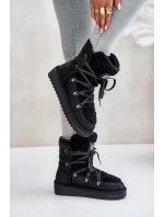 Śniegowce Na Platformie Wegańskie D.Franklin DFSH370004 Czarne