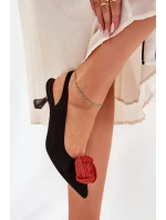 Zamszowe Eleganckie Czółenka Na Szpilce CheBello 4666 Czarne