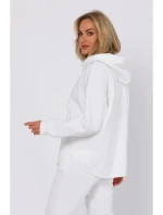 M761 Mikina s kapucňou na zips a klokaním vreckom - farba ecru M761 Mikina s kapucňou na zips a klokaním vreckom - farba ecru