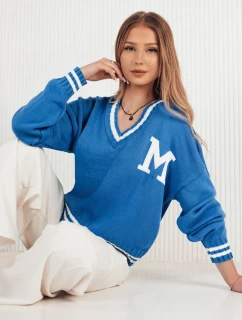 Dámsky oversize sveter MIRAGE modrý FashionStreet MY2221