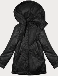 Ľahko zateplená čierna dámska prešívaná bunda S'West (B8242-1)