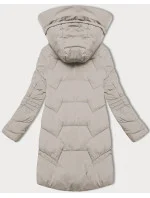 Svetlo béžová dámska prechodná bunda s kapucňou LHD (LHD-24585) Svetlo béžová dámska prechodná bunda s kapucňou LHD (LHD-24585)