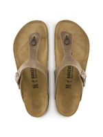 Dámske žabky Birkenstock Gizeh Oiled Leather Tabacco Brown Regular wide (0943811) dámske