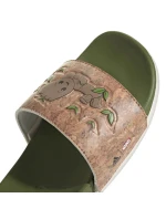 Adilette Comfort Jr ID8029 Zelená s hnedou - Adidas