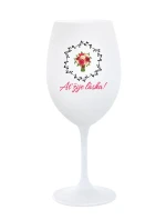 AŤ ŽIJE LÁSKA! - bílá sklenice na víno 350 ml