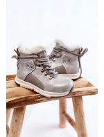 Dziecięce Ocieplane Botki Na Suwak Big Star KK374178 Srebrne