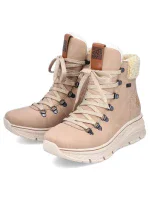 Dámske členkové zateplené topánky W RKR572 Hnedo-béžová - Rieker