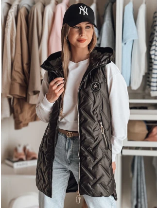 Dámska prechodná prešívaná vesta GRANDI black FashionStreet TY4883 Dámska prechodná prešívaná vesta GRANDI black FashionStreet TY4883