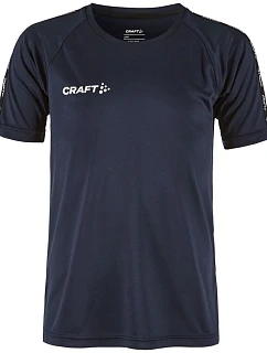 Craft Teamwear Squad Go Contrast Jersey Jr Detské kontrastné športové tričko 82.2727 tmavomodré