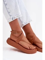 Dámské sandály Japonky na platformě Camel Gelira