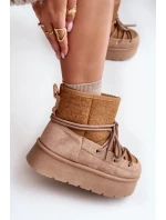 Snežnice s viazaním na platforme hnedej farby Mavora