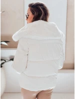 Dámska prešívaná krátka bunda s kožušinou biela FashionStreet TY5070