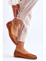 Zazoo 10009 Wygodne Skórzane Baleriny Damskie Brązowe Zazoo 10009 Wygodne Skórzane Baleriny Damskie Brązowe