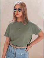 Dámske bavlnené základné tričko FLORTA tmavo zelené FashionStreet RY2556 Dámske bavlnené základné tričko FLORTA tmavo zelené FashionStreet RY2556