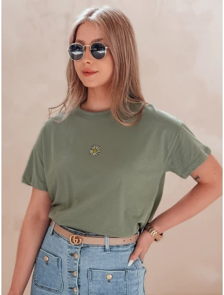 Dámske bavlnené základné tričko FLORTA tmavo zelené FashionStreet RY2556 Dámske bavlnené základné tričko FLORTA tmavo zelené FashionStreet RY2556