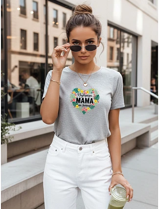 Dámske tričko s potlačou na Deň matiek svetlo sivé FashionStreet NX5029RY Dámske tričko s potlačou na Deň matiek svetlo sivé FashionStreet NX5029RY