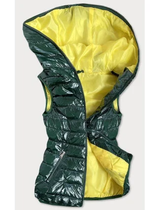 Zelená dámska vesta s kontrastnou podšívkou (B9549) Zelená dámska vesta s kontrastnou podšívkou (B9549)