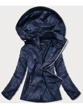 Tmavomodrá prešívaná dámska bunda (RQW-7009) Tmavomodrá prešívaná dámska bunda (RQW-7009)