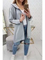 Mikina so zipsom na chrbte sivá Mikina so zipsom na chrbte sivá