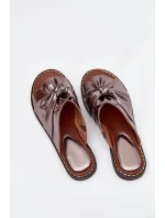 Klapki Damskie Na Płaskim Obcasie Grafitowe Nelvira