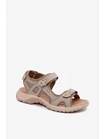 Kožené dámske sandále v športovom štýle Beige Morenia Kožené dámske sandále v športovom štýle Beige Morenia