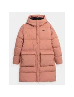 Dámsky kabát 4FAW23TDJAF236-64S Púdrovo ružová - 4F