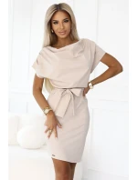 240-5 ROXI šaty s asymetrickou sukňou a opaskom - BEACH 240-5 ROXI šaty s asymetrickou sukňou a opaskom - BEACH