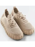 Béžové azúrové šnurovacie topánky (AA37)