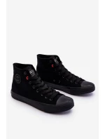 Damskie Klasyczne Wysokie Trampki Big Star T274033 Czarne