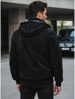 Pánska obojstranná bunda s kapucňou čierna FashionStreet TX4951