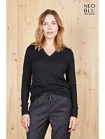NEOBLU Sullivan Women Dámsky sveter s výstrihom do V 24.3988 deep black