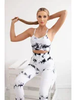 Fitness set top + legíny push up biely