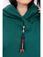 Tunika so zipsom na kapucni Oversize zelená