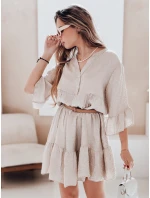 Letné mušelínové šaty LYVONNE light beige FashionStreet EY2615 Letné mušelínové šaty LYVONNE light beige FashionStreet EY2615