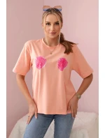 Bavlnená blúzka s marhuľovou kvetinovou potlačou