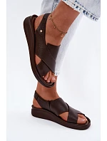 Zazoo 40392 Kožené dámské sandály čokoládové
