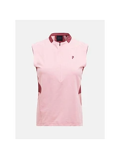 Dámske tričko PEAK PERFORMANCE W Mountainbreath Sleveless Polo, ružová farba