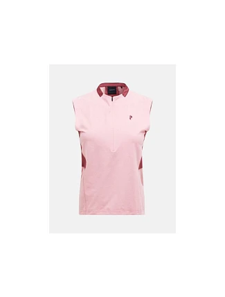 Dámske tričko PEAK PERFORMANCE W Mountainbreath Sleveless Polo, ružová farba Dámske tričko PEAK PERFORMANCE W Mountainbreath Sleveless Polo, ružová farba