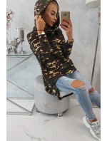 Mikina moro s dlhým chrbtom khaki+hnedá