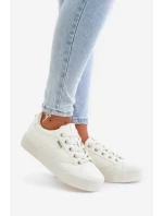 Trampki Damskie Na Platformie Ocieplane Big Star OO274A464 Białe