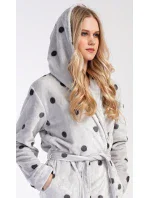 Dámsky krátky župan s kapucňou Dot