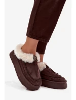 Śniegowce Damskie Z Futerkiem Na Platformie Czekoladowe Rosmira