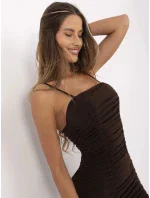 Šaty DHJ SK 13925.11P tmavo hnedá