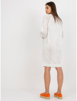 Biele oversize pletené šaty s vlnou