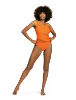 Dámske jednodielne plavky Fashion Sport S36-27 oranžové - Self