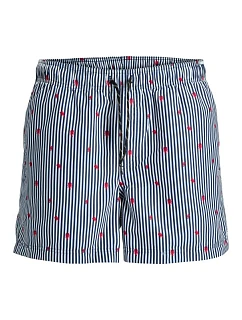 Jack&Jones pánske plavky JWHARUBA SWIM PRINTS SHORTS 12206537 NAVY BLAZER STRIPES