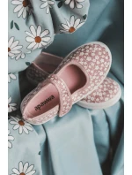 Dziecięce Baleriny Na Rzep W Print Różowe Selah