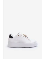 Sneakersy Damskie Z Ozdobą Białe Celedria