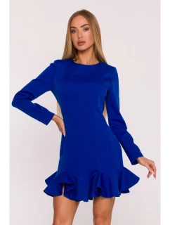 M880 Šaty s volánovým lemom - kráľovská modrá
